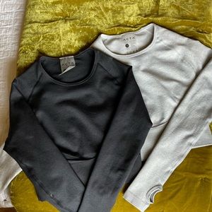 Worn once each. Acta crop top active long sleeves.